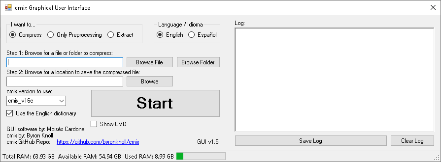 cmix GUI v1.5