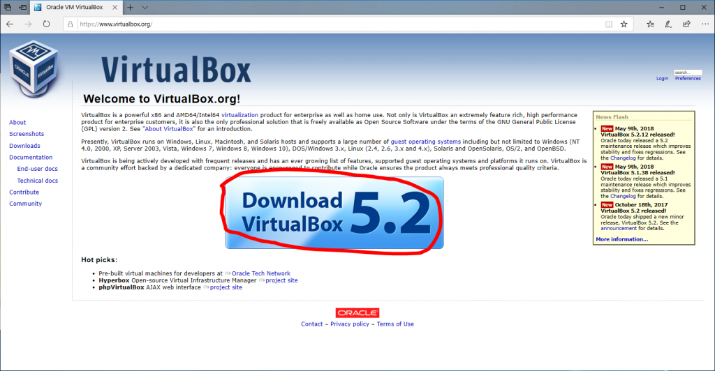 Downloading Virtualbox 1