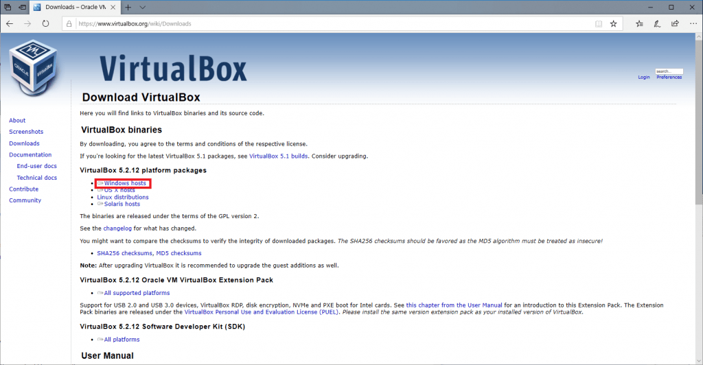 Downloading Virtualbox 2