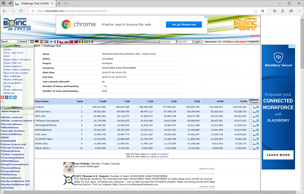 PrimeGrid challenge results