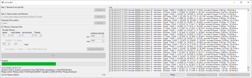 rav1e GUI v1.9 test