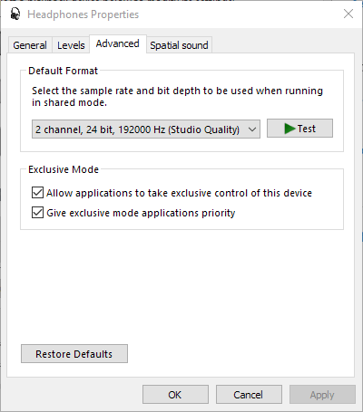 Hidizs Sonata HD Sound Settings 2