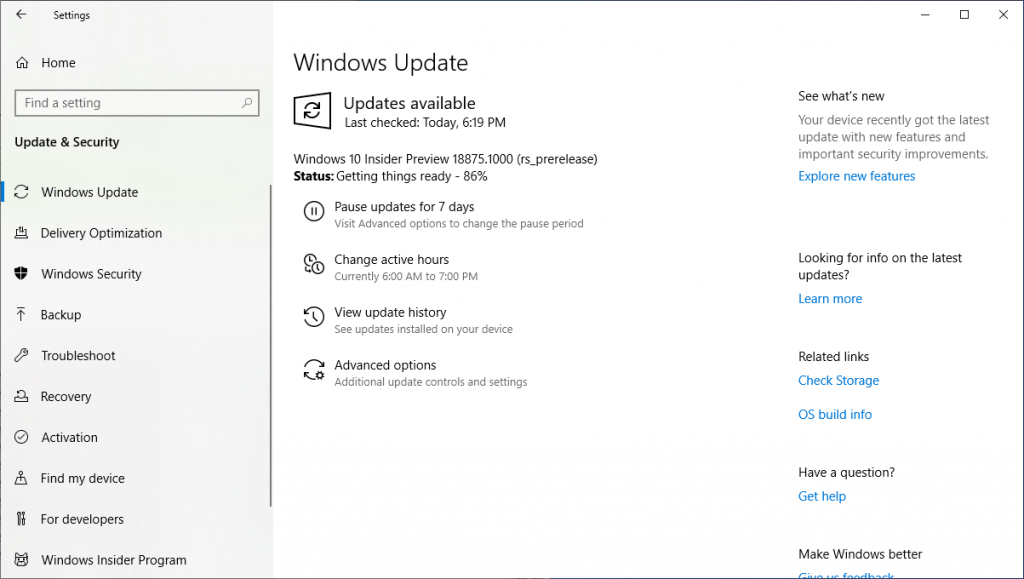 Installing Windows 10 Insider Preview 18875 13