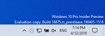 Installing Windows 10 Insider Preview 18875 18