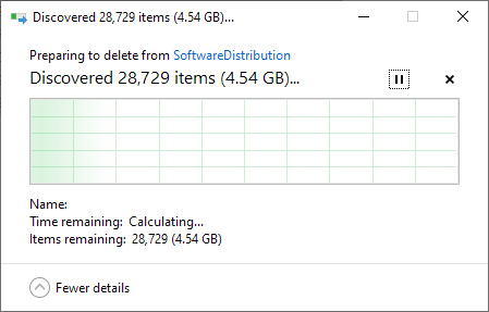 not able to delete software distribution folder