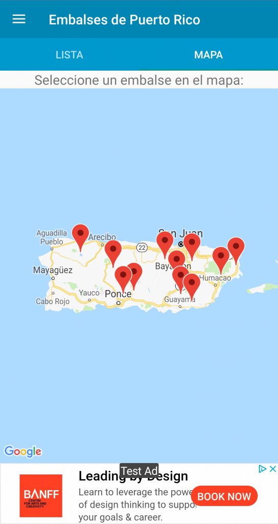 Mapa de los embalses - Embalses de Puerto Rico