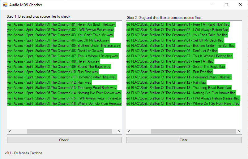 Audio MD5 Checker v0.1