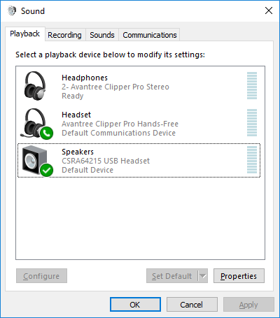 Avantree Clipper Pro in USB-DAC mode