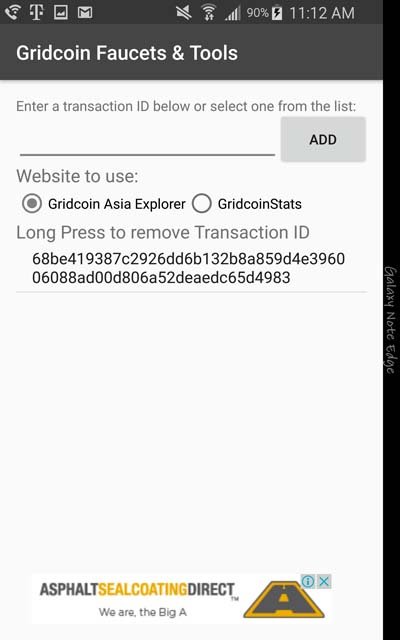Gridcoin Faucets & Tools v1.3.2 Transaction ID Explorer