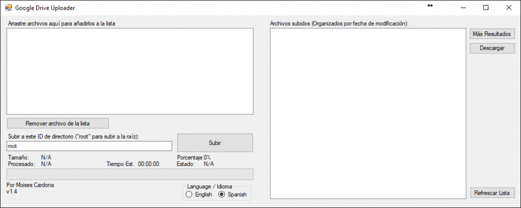 Google Drive Upload Tool v1.4 Spanish