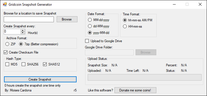 Gridcoin Snapshot Generator r5