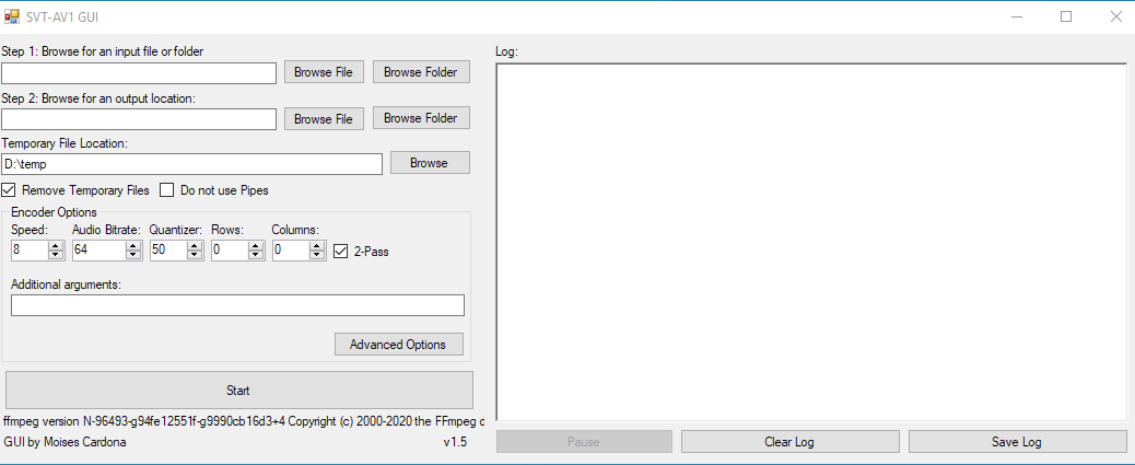 SVT-AV1 GUI v1.5 Main Window