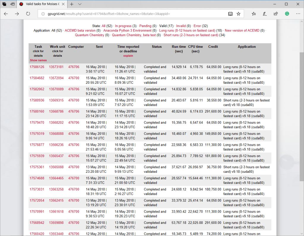 GPUGrid 5-16-2018 - 2