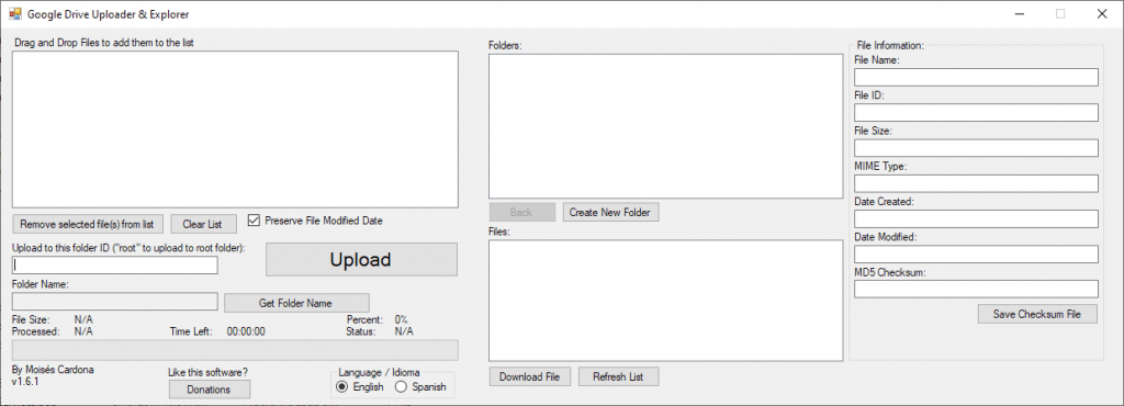 Google Drive Uploader & Explorer Tool v1.6.1 - English