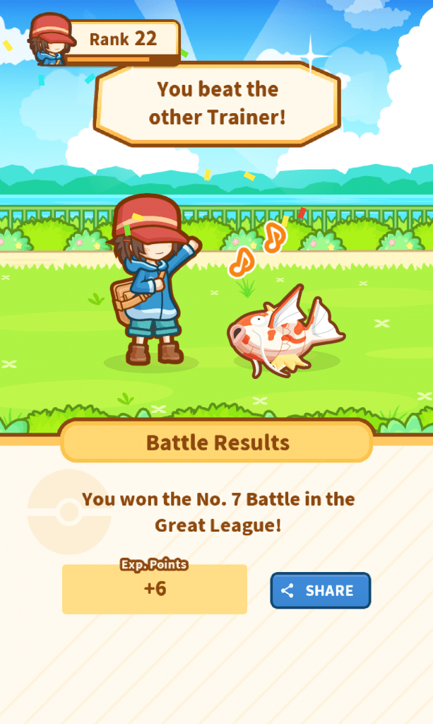 I won the No. 7 Battle in the Great League!