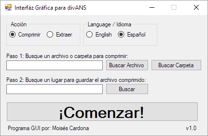 divANS GUI v1.0 - Spanish