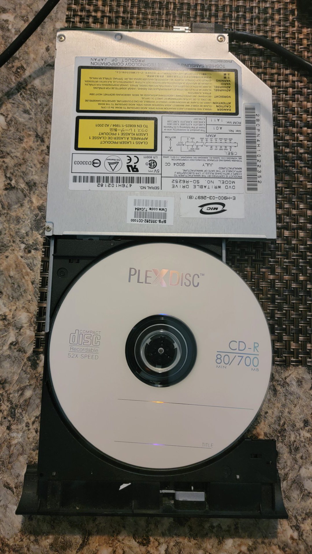 Plexdisc CD-R on Toshiba SD-R6252