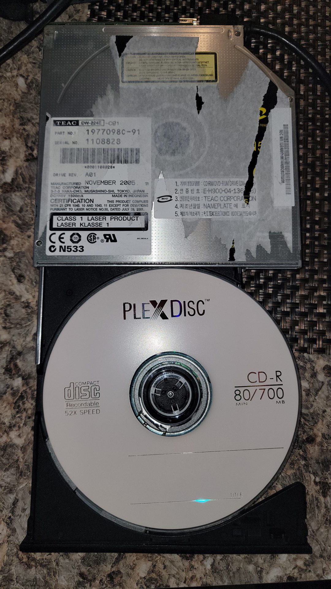 Plexdisc CD-R on TEAC DW-224E-C