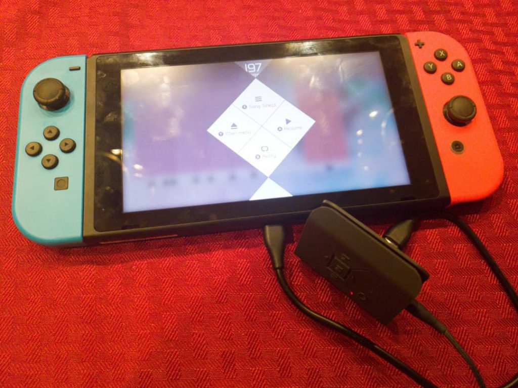 Nintendo Switch with the Tunai Square DAC connected