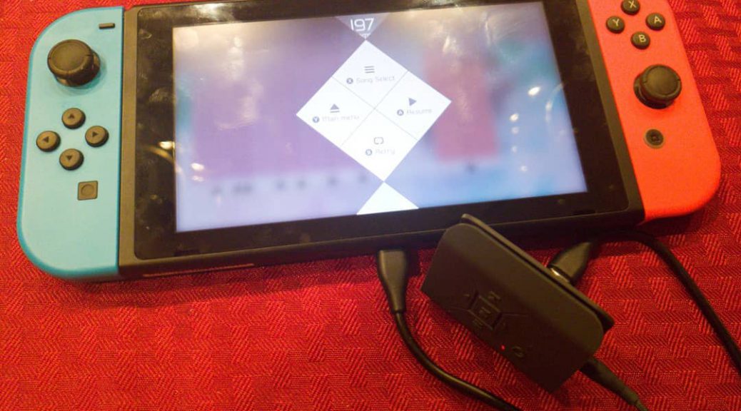 Nintendo Switch with the Tunai Square DAC connected