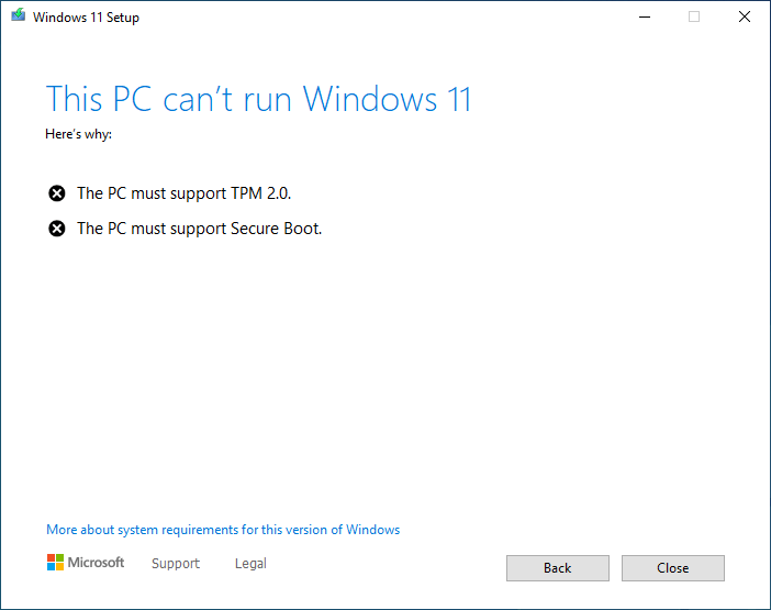 Attempting to install Windows 11 build 21996 5