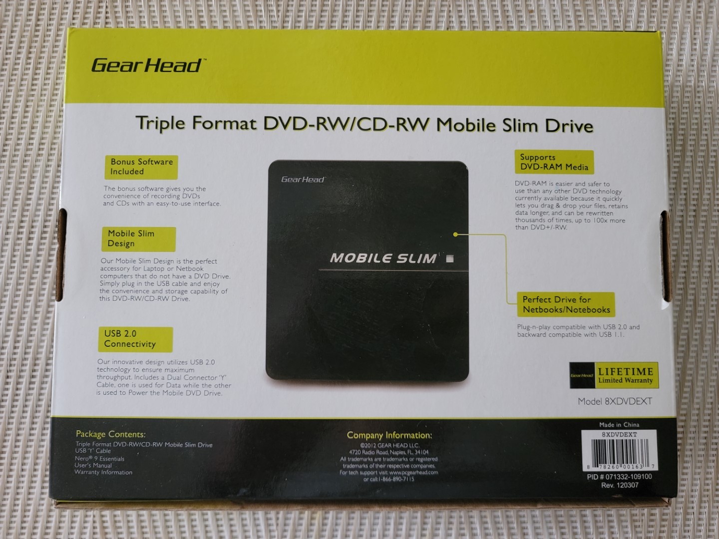 Gear Head Triple Format Mobile Slim External DVD Drive 2