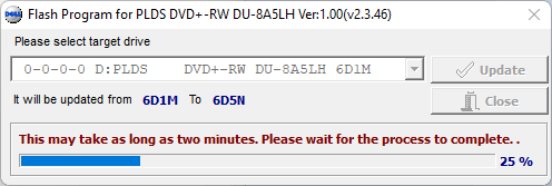 Upgrading the Lite-On (PLDS) DU-8A5LH 6D5N Firmware.