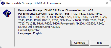 Running the Lite-On (PLDS) DU-8A5LH 6D5N Firmware Update Tool.