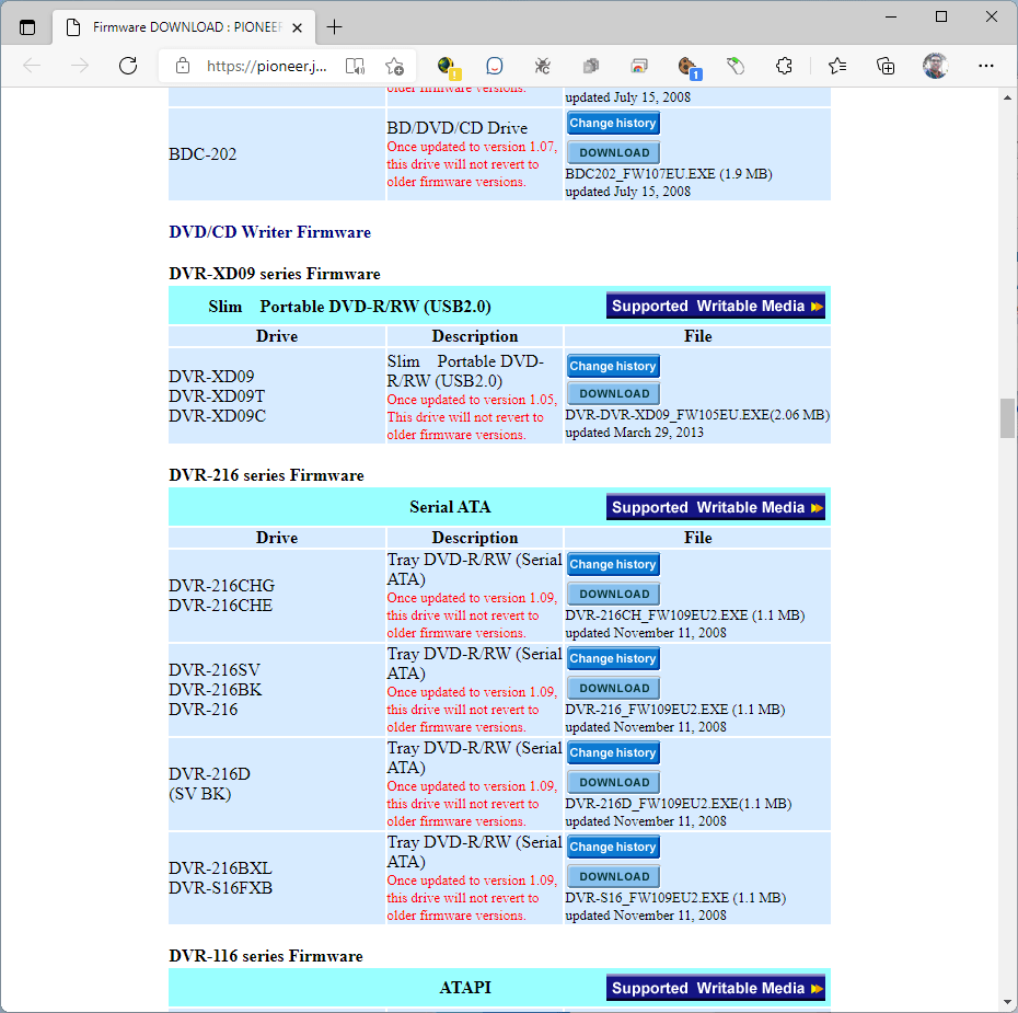 Pioneer DVR-XD09 Firmware Upgrade 1