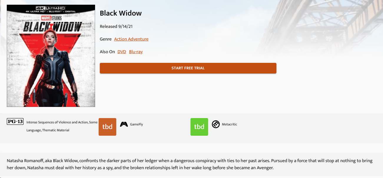 Black Widow 4K Ultra HD Blu-Ray at Gamefly.com