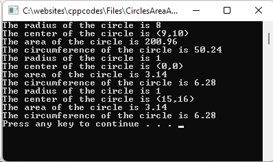 Various stats from circle objects.