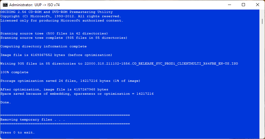 Creating Windows 11 ISO 22000.318 12