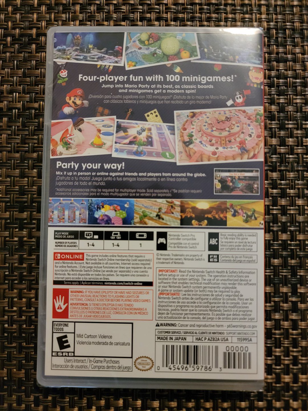 Mario Party Superstars Nintendo Switch - Box Back