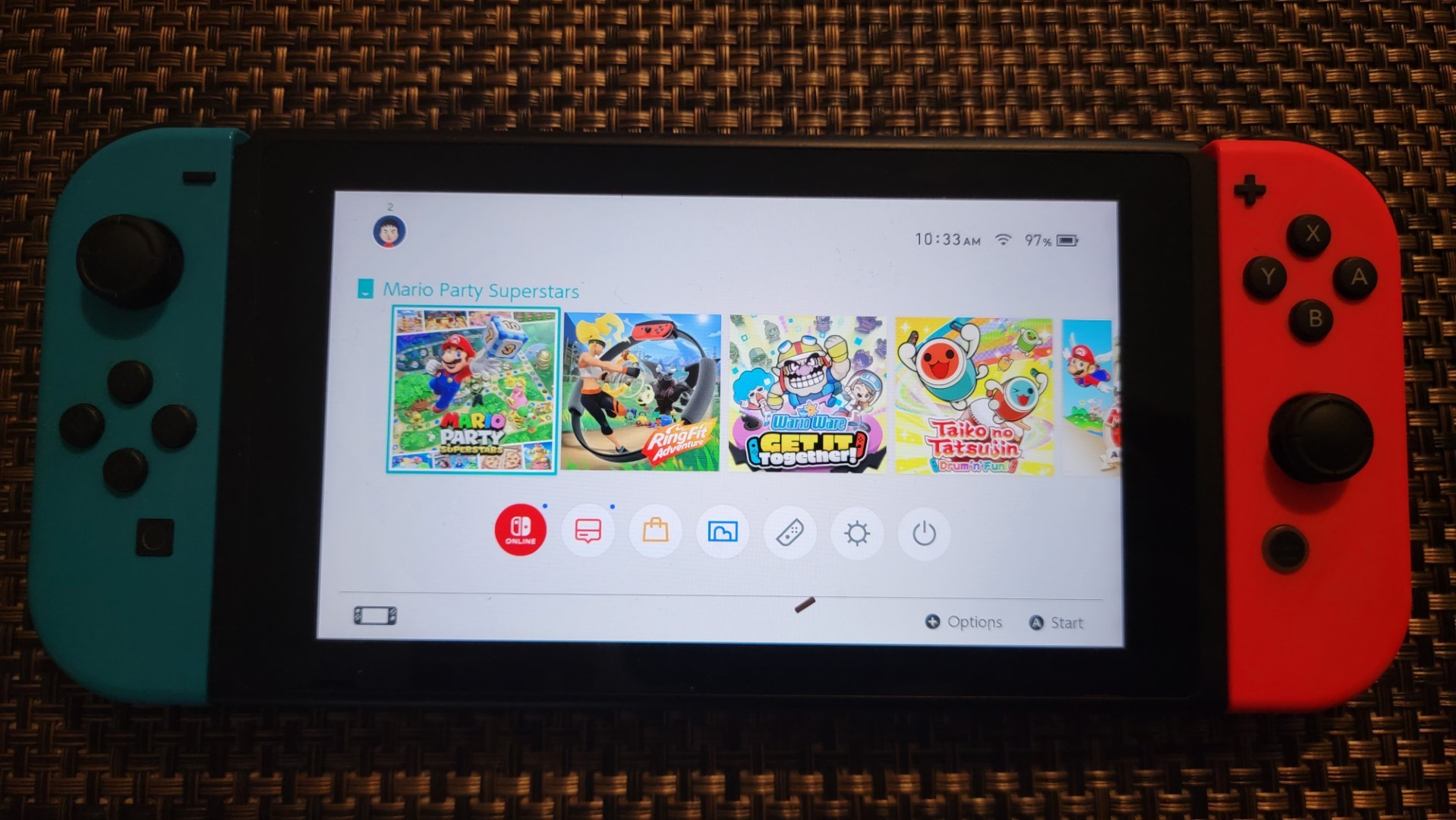 Mario Party Superstars Nintendo Switch - Nintendo Switch Menu with Game inserted.