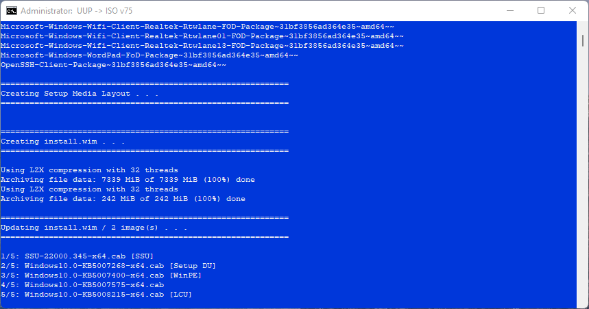 Creating the Windows 11 build 22000.376 ISO Image 4