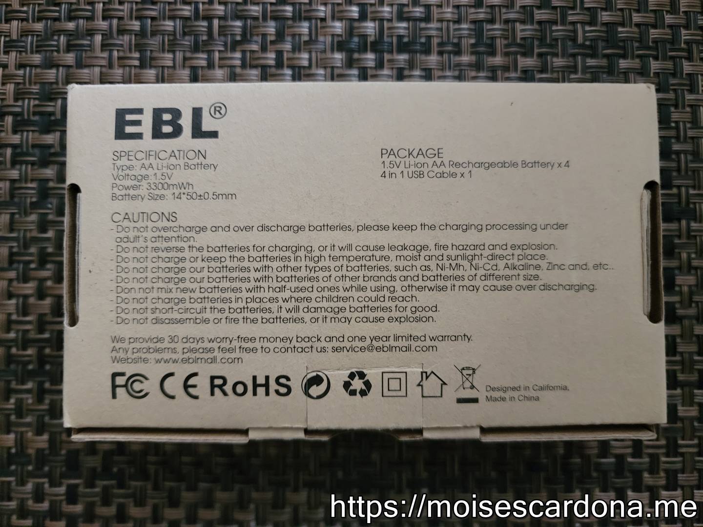 EBL 4-Pack AA USB Li-Ion Battery 003
