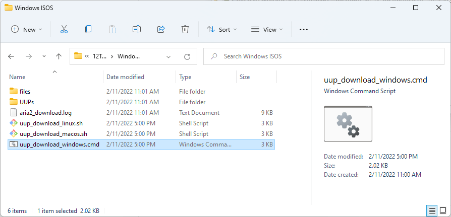 The Windows 10 build 19044.1561 x64 UUP download script file generated by uupdump.net