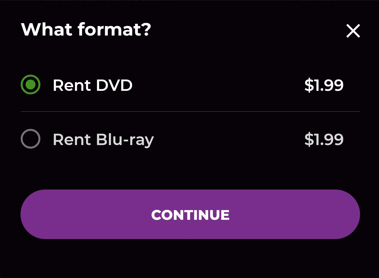 Redbox DVD and Blu-Ray price at $1.99