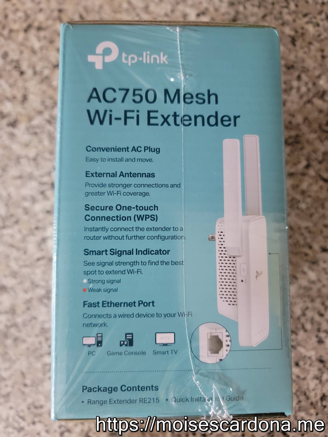 TP-Link AC750 Wifi Extender (RE215) - Box Side 1