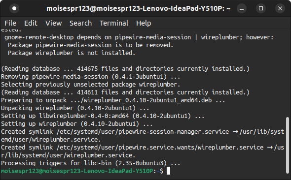 3 - Ubuntu 22.10 Installing Wireplumber