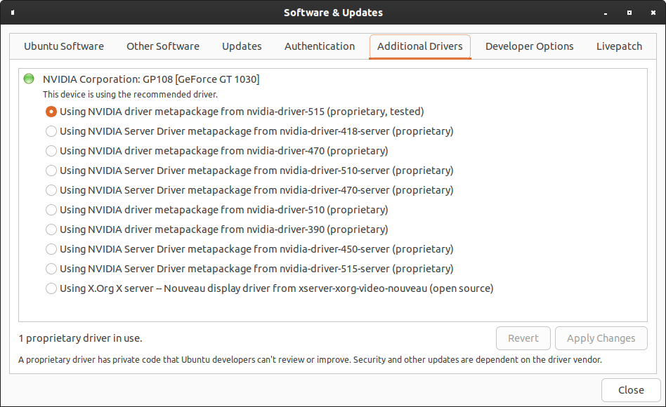 6 - Nvidia Driver installed