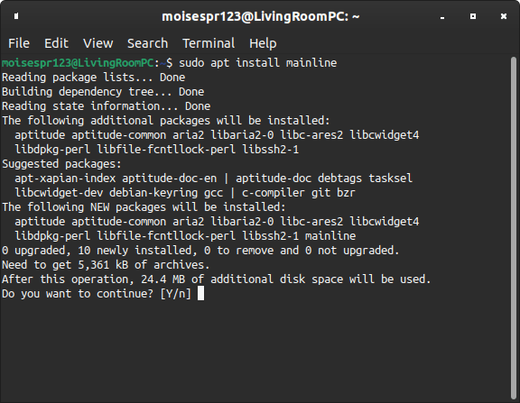 Upgrading to the latest Linux Kernel with Mainline - Installing Mainline - 2