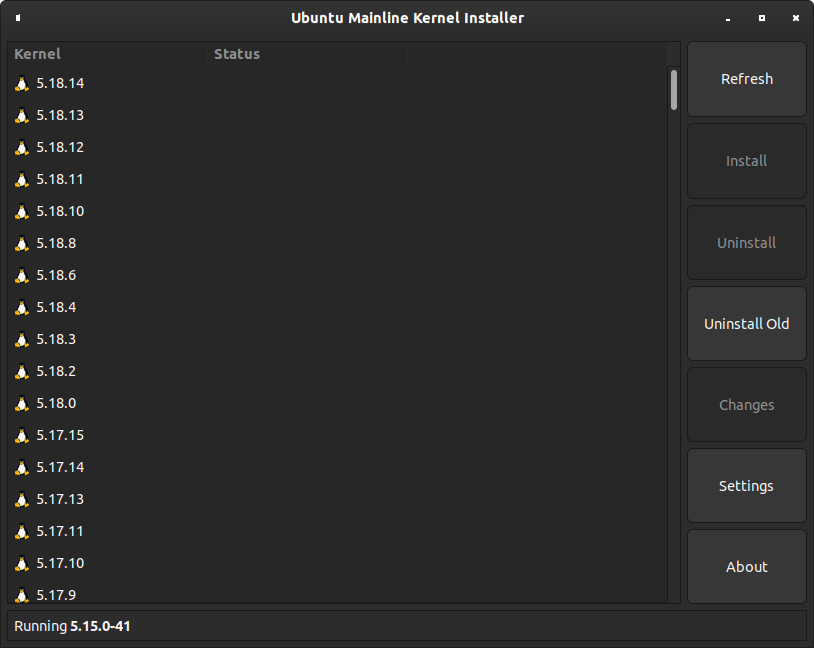 Upgrading to the latest Linux Kernel with Mainline - Mainline Interface