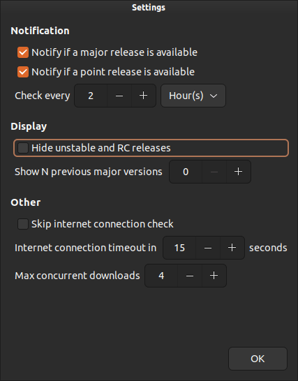 Upgrading to the latest Linux Kernel with Mainline - Disabling the "hide unstable and RC releases" button