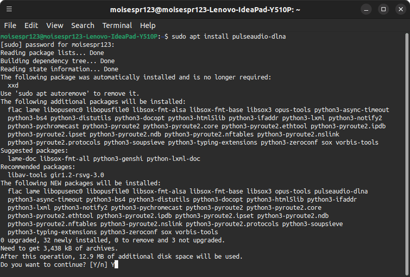 2 - Installing pulseaudio-dlna 2