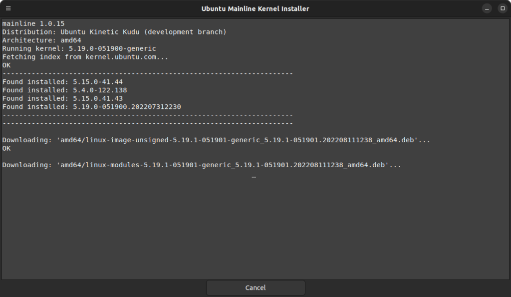 3- Installing the Linux Kernel 5.19.1 2