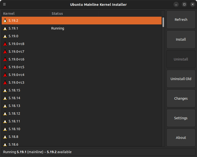 5 - Select Linux Kernel 5.19.2