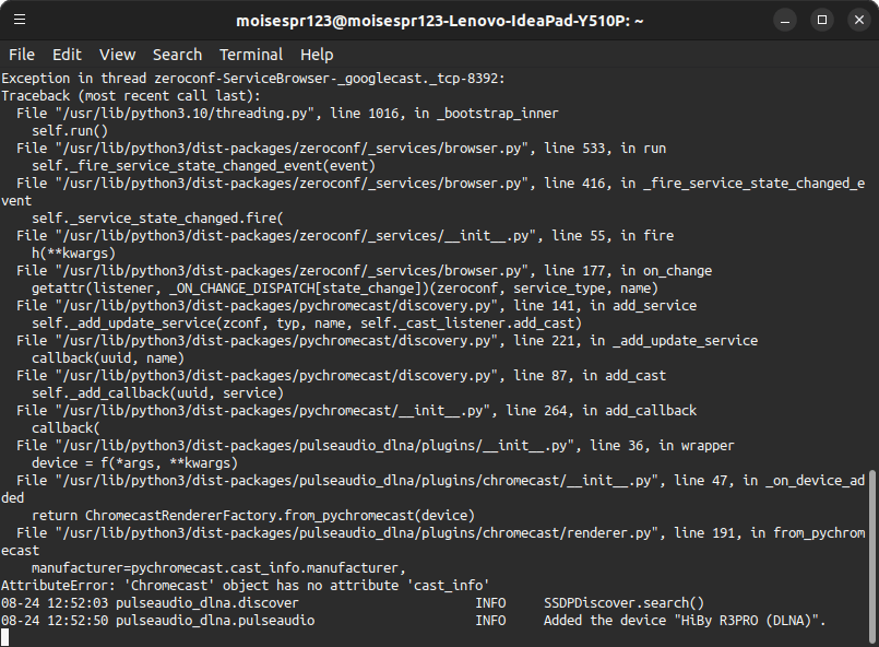 9 - pulseaudio-dlna running