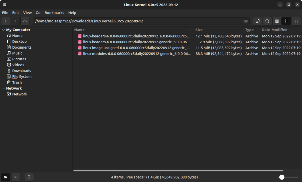 04 - Downloaded Files for the Linux Kernel 6.0.0-rc5 2022-09-12