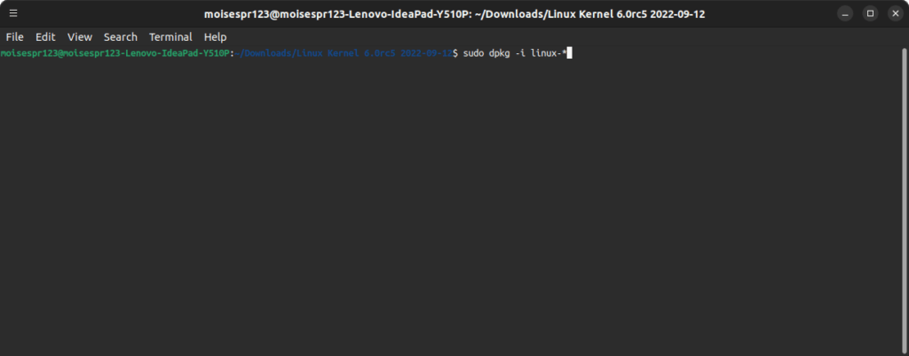 05 - Installing Linux Kernel 6.0.0-rc5 with dpkg
